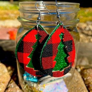 Faux leather earrings